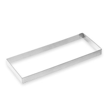 Achat en ligne Cadre à tarte rectangulaire en inox perforé 28 x 11 cm - Alice Délice