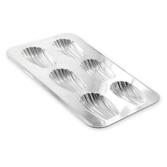 Achat en ligne Moule 6 grosses madeleines en fer blanc 39,5 cm - Alice Délice