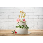 Décor de gâteau : mariage Mr & Mrs doré 25,5 cm - Party deco