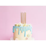 12 bougies d´anniversaire hautes dorées 12,5 cm - Party deco