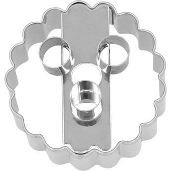 Achat en ligne Emporte-pièce Linzer en inox trois trous 5 cm : idéal pour biscuits fourrés - Birkmann