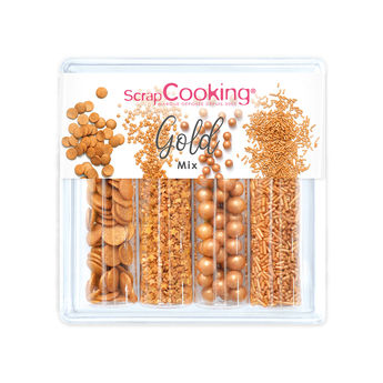 Achat en ligne Décor à parsemer : set de décors sucrés dorés Gold Mix 62 gr - Scrapcooking