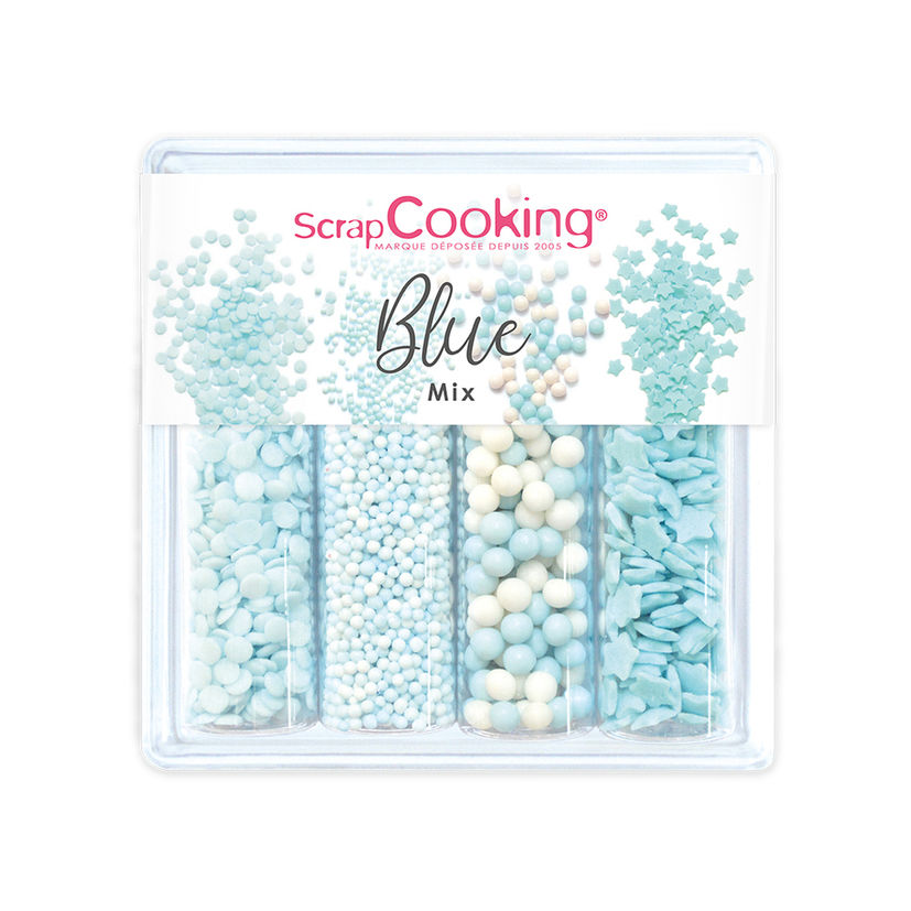 Décor à parsemer : set de décors sucrés bleus Blue Mix 64 gr - Scrapcooking