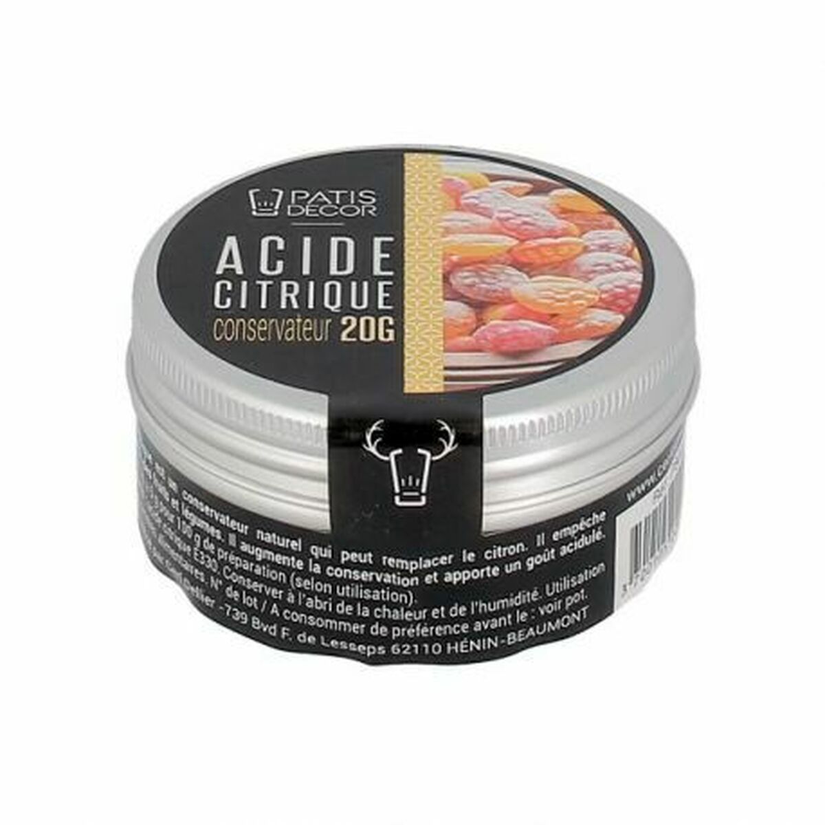 Acide citrique alimentaire 20 gr - Patisdecor