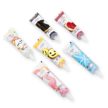 Achat en ligne Lot de 6 stylos de glaçage pour décorer les biscuits : noir, blanc, rouge, rose, bleu et jaune