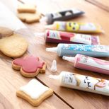 Lot de 6 stylos de glaçage pour décorer les biscuits : noir, blanc, rouge, rose, bleu et jaune