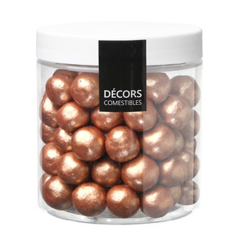 Achat en ligne Décor en chocolat : boules en chocolat croustillantes crispies bronze 100 gr