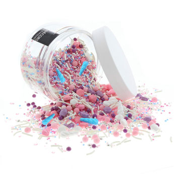 Achat en ligne Décor à parsemer : mélange sprinkles Licorne bleu, rose et blanc 100 gr