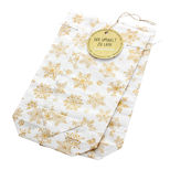 2 sachets confiseur en papier de soie motifs flocons dorés de Noël 16 x 26 cm - Zischka