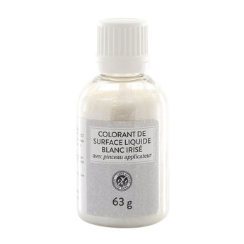 Achat en ligne Colorant alimentaire de surface liquide avec pinceau applicateur blanc irisé 63 gr