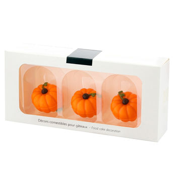 Achat en ligne Décor en chocolat : 3 citrouilles d´Halloween 2.5 cm