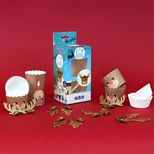 Set cupcakes Renne de Noël : 6 caissettes blanches, 6 caissettes rennes et 6 sets de décors en sucre - PME