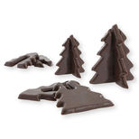 Décor en chocolat : 6 sapins de Noël 3D 3 et 4.5 cm