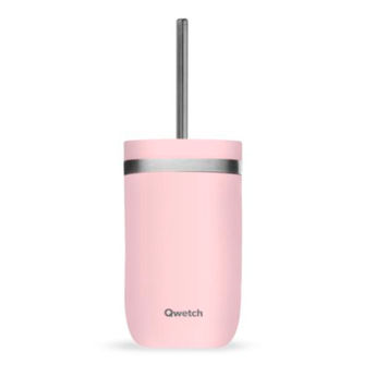 Achat en ligne Cold cup tasse isotherme pour boisson froide inox pastel rose 470ml + paille - Qwetch