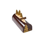 Set embouts bûche de Noël et décors alimentaires : Sapin de Noël doré chocolat noir - Alice Délice