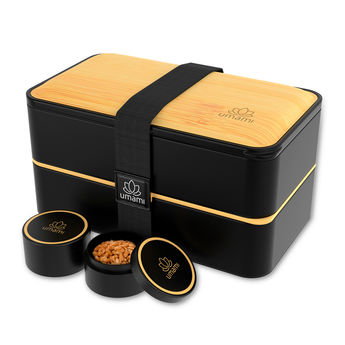 Achat en ligne Bento avec 2 pots et couverts 1,2L noir - Umami