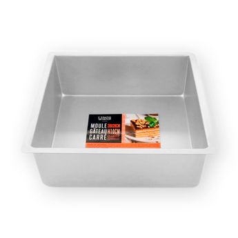 Achat en ligne LOC - Moule à bords hauts carré en aluminium 28 x 10 cm - Patisdecor