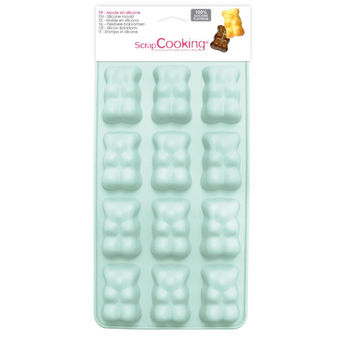 Achat en ligne Moule à chocolat en silicone 12 oursons guimauve 4.5 x 2.5 cm - Scrapcooking