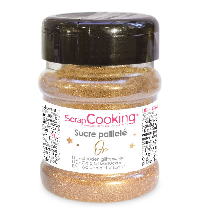 Sucre pailleté doré 160 gr - Scrapcooking