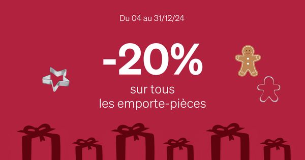 -20% sur tous les emporte-pièces