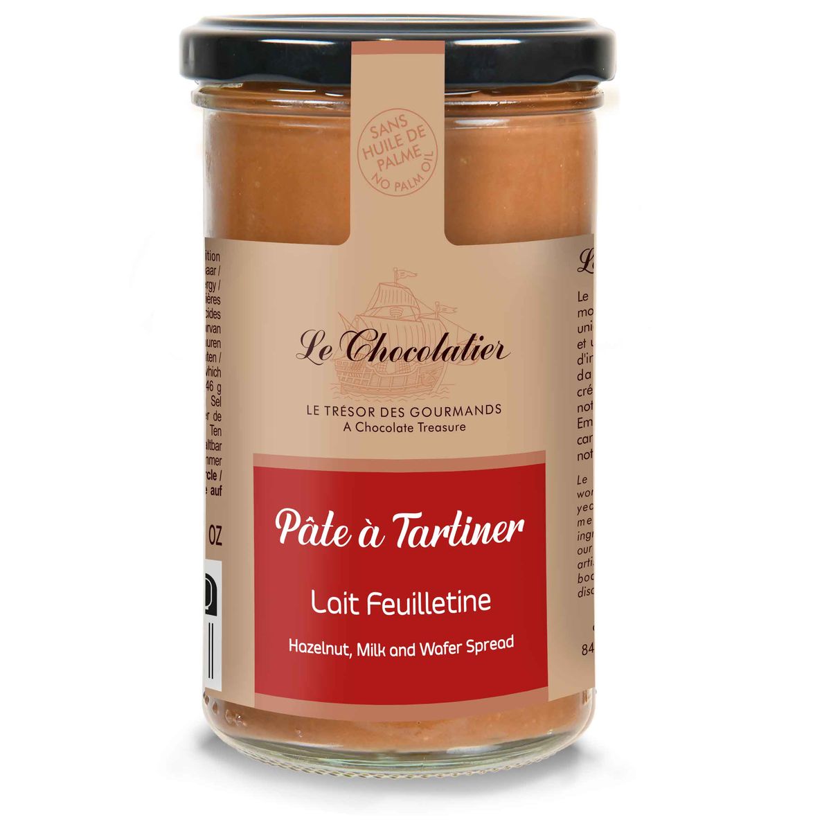 Pâte à tartiner lait noisette feuilletine 300 gr - Le Chocolatier