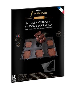 Achat en ligne Moule en silicone et tricot de verre 9 oursons 9 x 5.5 x 2 cm - Flexipan