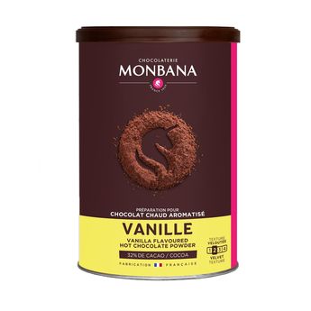 Achat en ligne Chocolat en poudre aromatisé vanille 32% de cacao 250 gr - Monbana