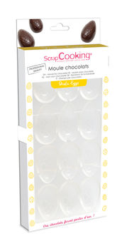 Achat en ligne Moule à chocolat en plastique rigide 12 empreintes Oeufs de Pâques - Scrapcooking