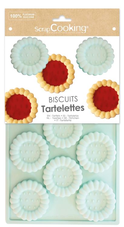 Moule en silicone 11 biscuits tartelettes rondes 6 cm - Scrapcooking