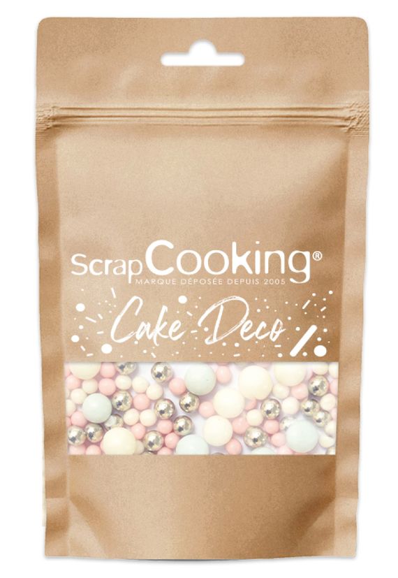 Décor à parsemer : mélange de décors sucrés pastel Bubbles 70 gr - Scrapcooking