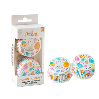 Achat en ligne 36 caissettes à cupcakes et muffins lapins et oeufs de Pâques 5 cm - Decora