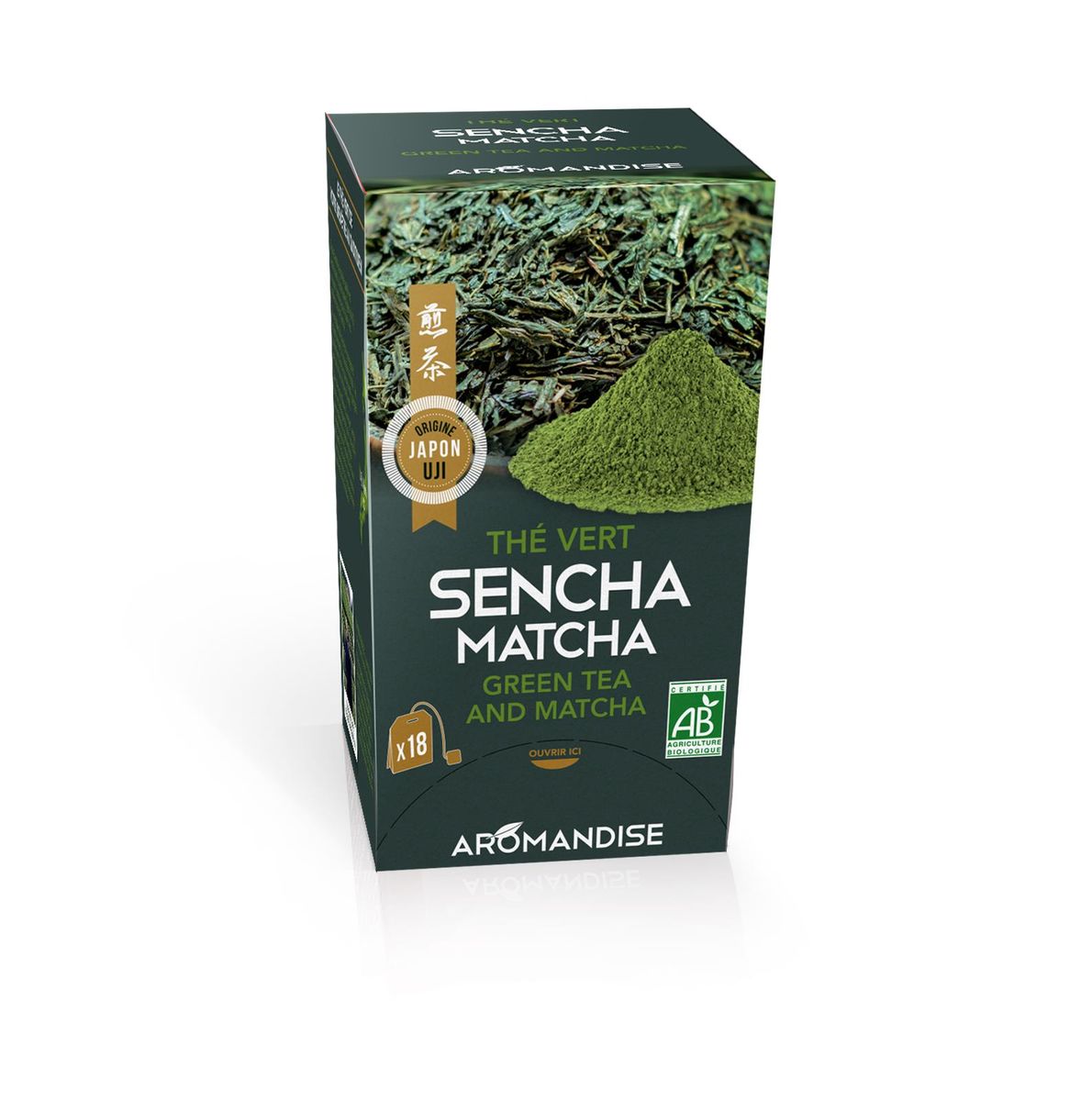 18 sachets de thé vert sencha matcha 2 gr - Aromandise