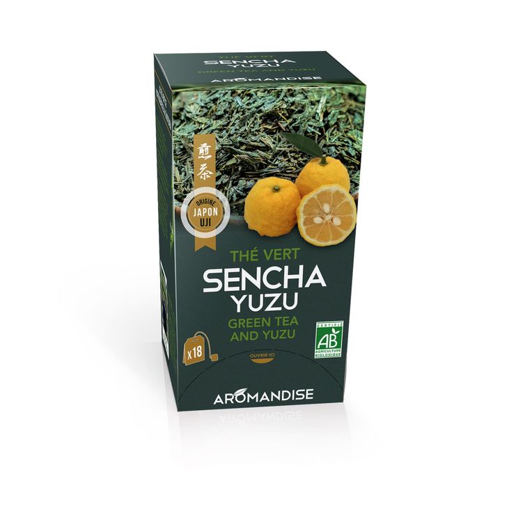 18 sachets de thé vert sencha et yuzu 2 gr - Aromandise