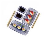 Set de service pour Sushis en céramique et bambou - Ibili