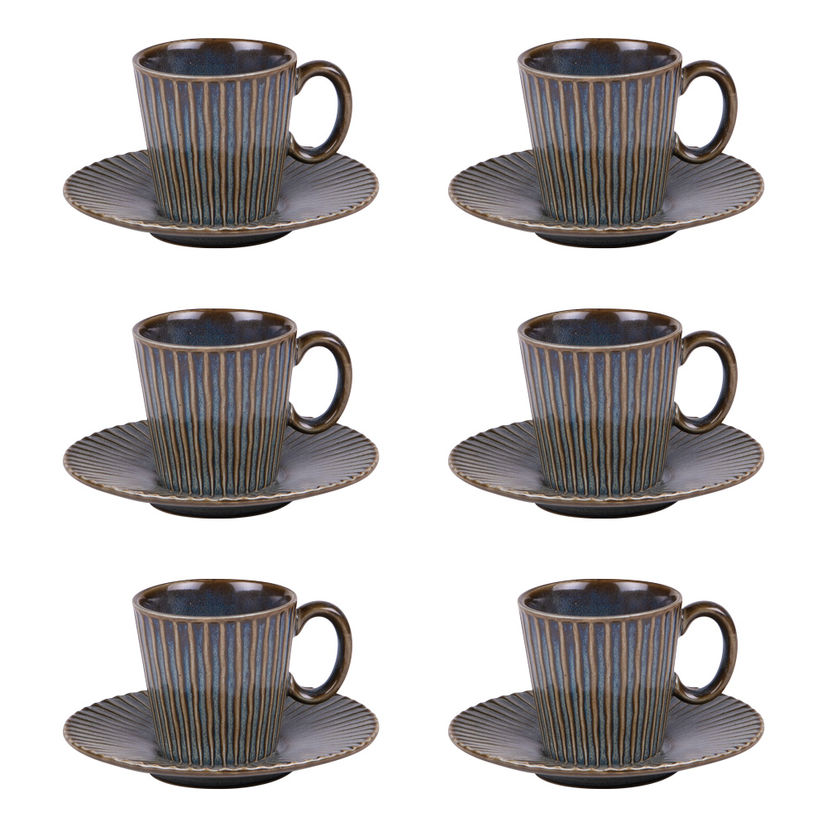 Coffret 6 tasses 9cl Liv Bleu - Table passion