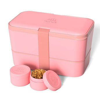 Achat en ligne Bento encastrable avec 2 pots et couverts 1,5L rose - Umami