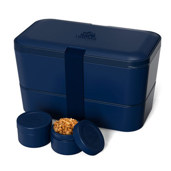 Achat en ligne Bento encastrable avec 2 pots et couverts 1,5L bleu nuit  - Umami