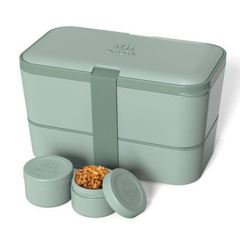 Achat en ligne Bento encastrable avec 2 pots et couverts 1,5L vert - ardoise Umami