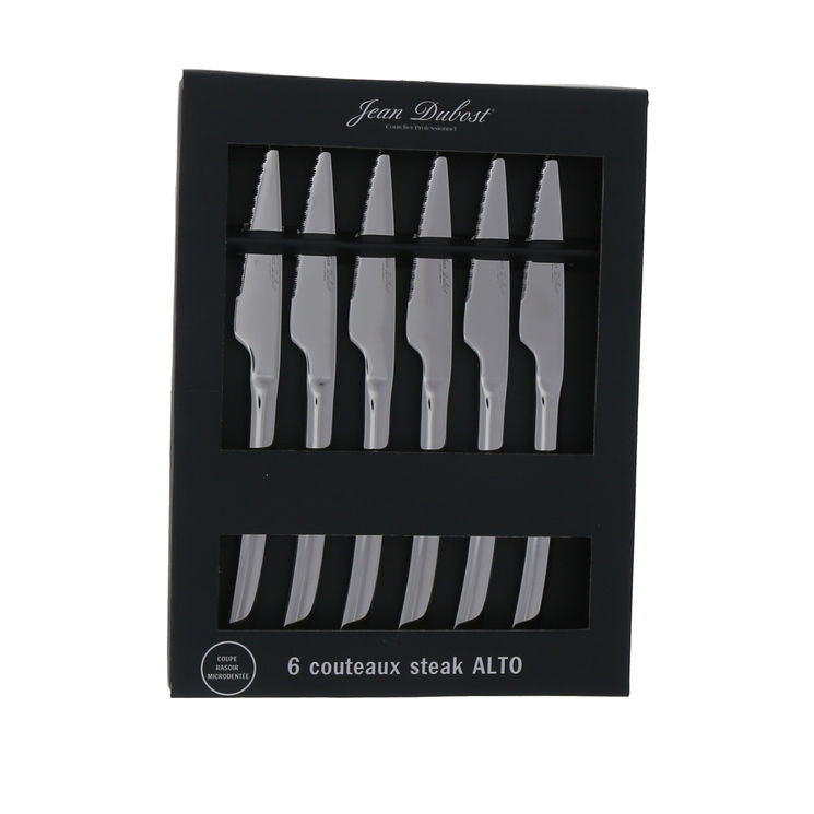 Set de 6 couteaux steak Alto inox - Jean Dubost