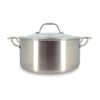 Achat en ligne Faitout triply 24 cm inox avec couvercle verre sans PFAS - Menastyl