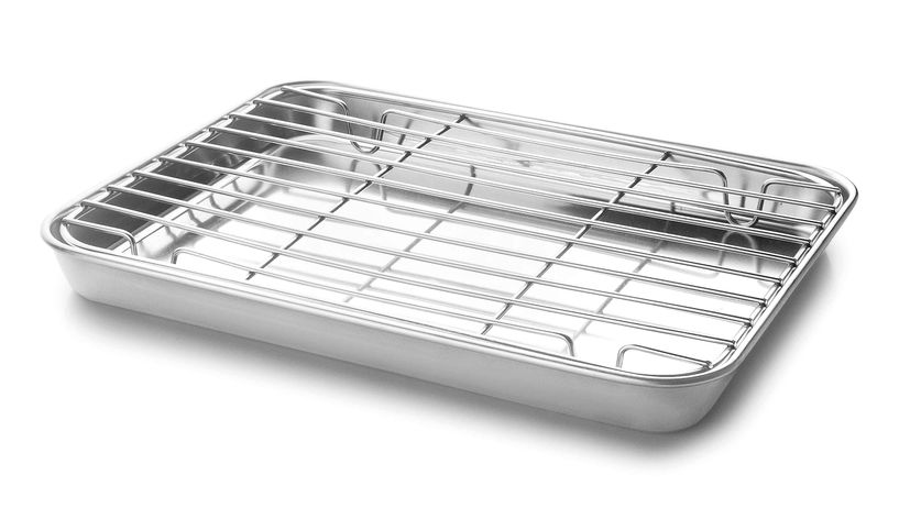 Plat inox avec grille 40,5X30,5*2,5 cm - Lacor