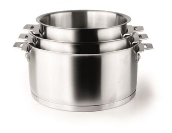 Achat en ligne Série 3 casseroles triply  inox amovibles 16 à 20 cm avec poignée - Lacor