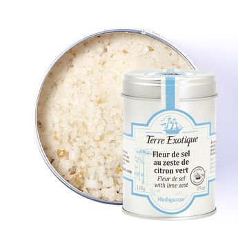 Achat en ligne Fleur de sel au zeste de citron vert 90g - Terre exotique