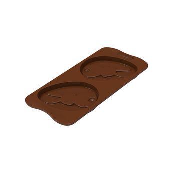 Achat en ligne Moule en silicone chocolat de Pâques : 2 oeufs lapins Uovo 10.3 x 7.9 cm - Silikomart