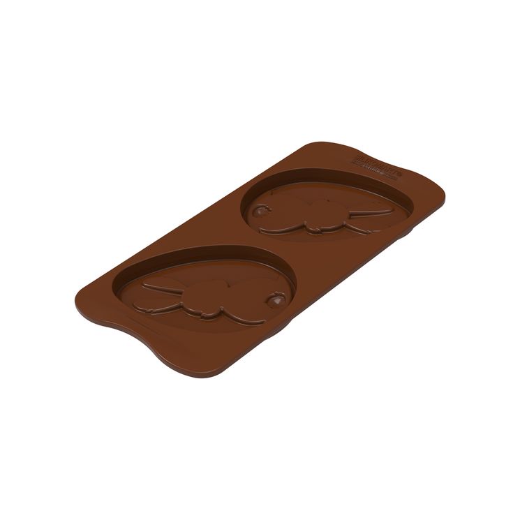 Moule en silicone chocolat de Pâques : 2 oeufs lapins Uovo 10.3 x 7.9 cm - Silikomart