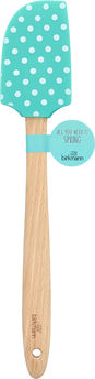 Achat en ligne Spatule bleu turquoise à pois avec manche en bois 32.5 cm - Birkmann