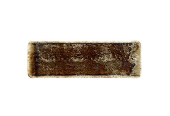 Achat en ligne Plat 29 cm rectangulaire en porcelaine marron Volcano - Novastyl