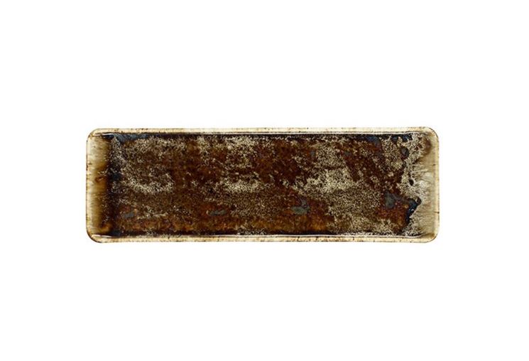 Plat 29 cm rectangulaire en porcelaine marron Volcano - Novastyl