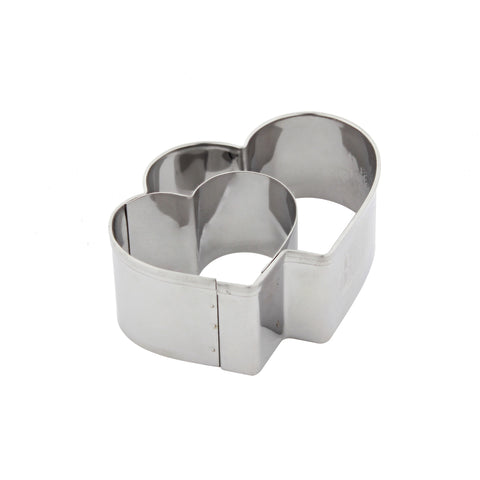 Emporte-pièce en inox double coeur 6.5 cm - Birkmann
