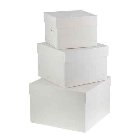 Boîte à gâteaux blanche 20,3 x 20,3 x 20 cm - Patisdécor
